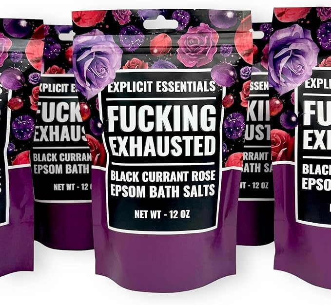 Explicit Essentials Black Currant Rose Epsom Bath Salts, Relaxation Blend, 12 oz