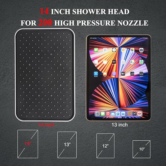Dual shower Head with Handheld and Filter-14'' Rainfall ShowerHead,High Pressure Handheld Shower Head with Filters for Hard Water,7Spray with Power Wash,3-Way Setting for Couple Bathroom