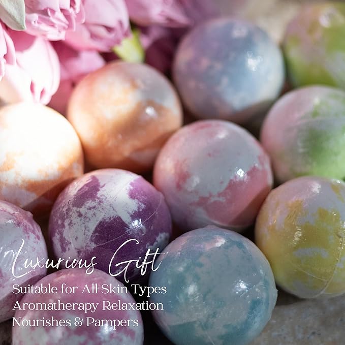EvolutionUSA 12 Mother’s Day Bath Bombs for Women – Beautiful Bath Bombs for Mom, Thoughtful Mother’s Gift of Luxury & Relaxation, Gorgeous Bath Balls Set, Lush Aramotherpy Bathbombs, Gift Set Women