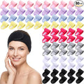 Tigeen 80 Pcs Spa Headband Facial Headbands Bulk Adjustable Hair Wraps for Women Girls Adult Skincare Makeup Shower Washing Face (Multiple Colors)