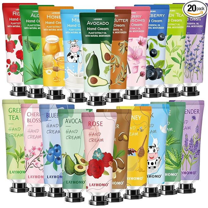 Mothers Day Gifts,20 Pack Hand Cream Gifts Set,Hand Lotion for Dry Hands,Stocking Stuffers for Women,Teacher Appreciation Gifts,Birthday Gifts,Travel Size Hand Lotion,Hand Cream for Women Girls