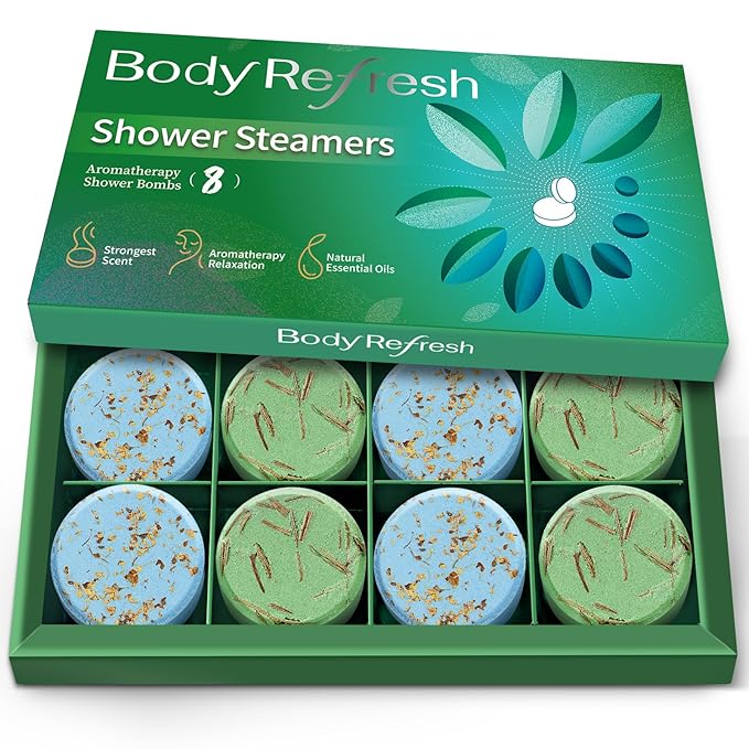 Shower Steamers Aromatherapy - 8 Pack Shower Bombs with Essential Oils, Mothers Day Gifts for Mom Wife, Birthday Gifts for Women Self Care Relaxation Home SPA Stress Relief Eucalyptus for Shower