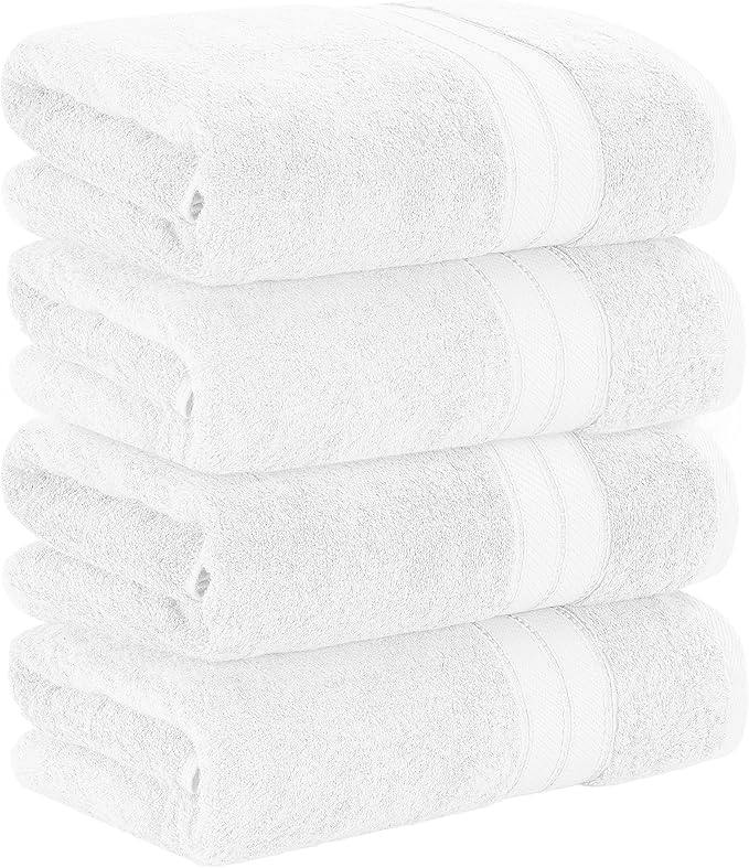 Modern Threads 4-Pack SpunLoft Bath Sheet White 35x66