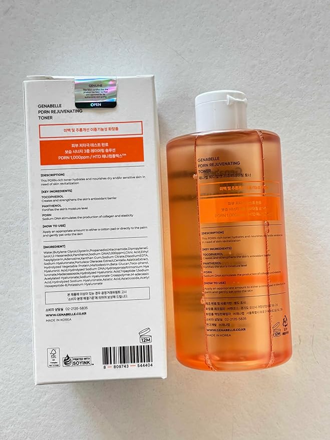 Genabelle PDRN Rejuvenating Toner - Deep Hydration & Skin Barrier Support with PDRN, Panthenol, Hyaluronic Acid - Soft & Glowing Skin - Glass Skin - 10.14 fl.oz/300ml