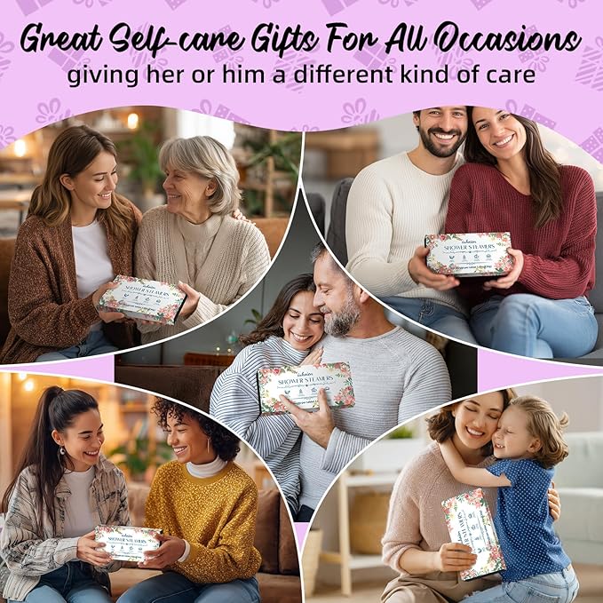 Shower Steamers Aromatherapy -8 Pack Gifts for Women Shower Bombs Tablets,Self Care Relaxation Home SPA ，Easter Basket Stuffers Gifts for Women Adults Her Mom Him Men with Natural Essential Oils