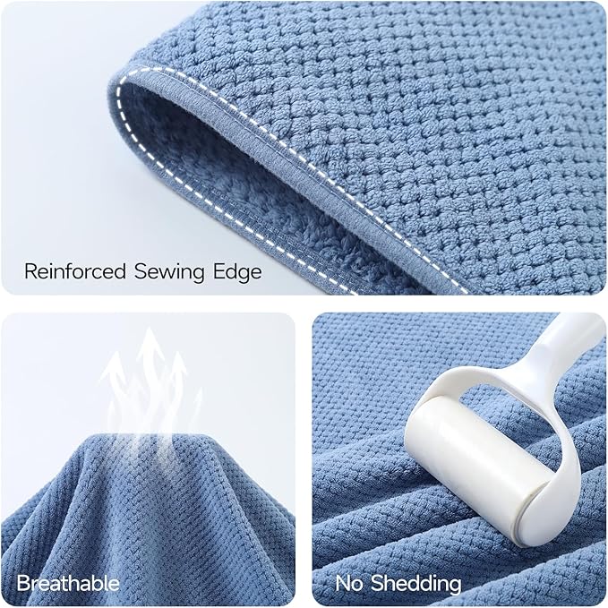 REDKISS Pack of 1 Jumbo Bath Sheet, 40 x 80 Inches Microfiber Oversized Bath Towel for Bathroom, Extra Large & Lightweight, Quick-Dry, Super Soft & Highly Absorbent, Perfect to Wrap Yourself in, Blue