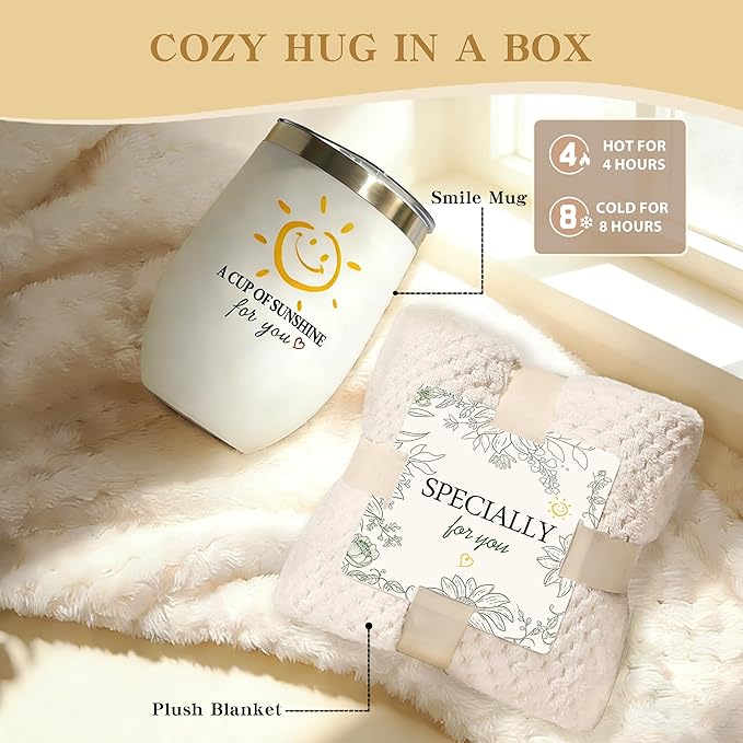 Birthday Gifts for Women - 11 Pcs Self Care Gift Basket Set for Sister Friend Mom - Get Well Soon Gift Box - Recovery After Surgery Care Package - Friendship Cheer Up Inspirational Thank You Present