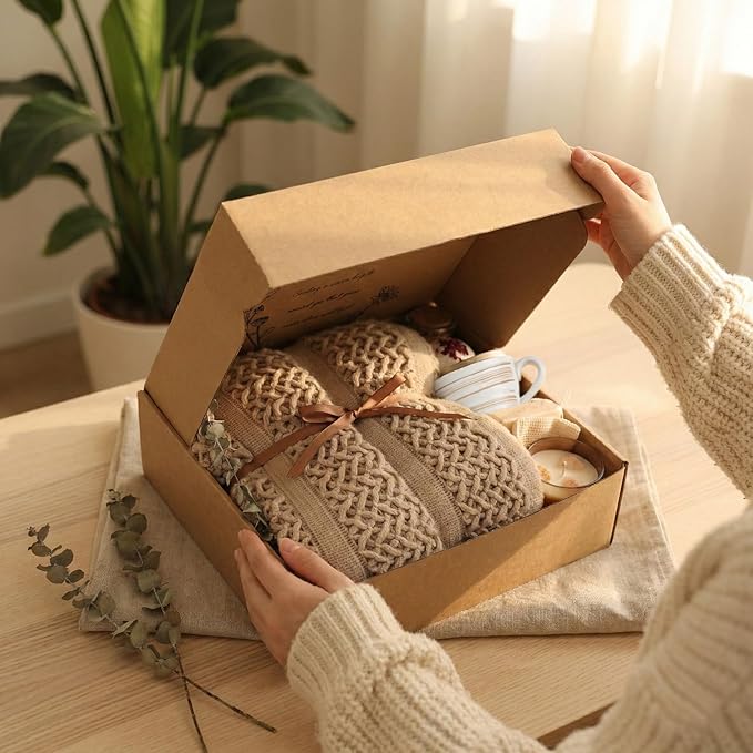 Cozy Care Package for Women – Warm & Comforting Thinking of You Gift Box for Birthday,BES Friend Gift, Get Well Soon, Sympathy, Self Care,Cancer Care & Encouragement(TAN)