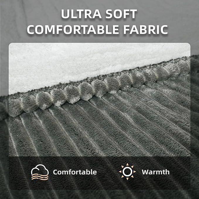 JET'S HOME Heated Blanket 50"x60" - ETL Certified Flannel Electric Blanket Throw Machine Washable Heating Throw with 9 Heating Levels 10 Hours Adjustable Auto-Off (Olive Grey)