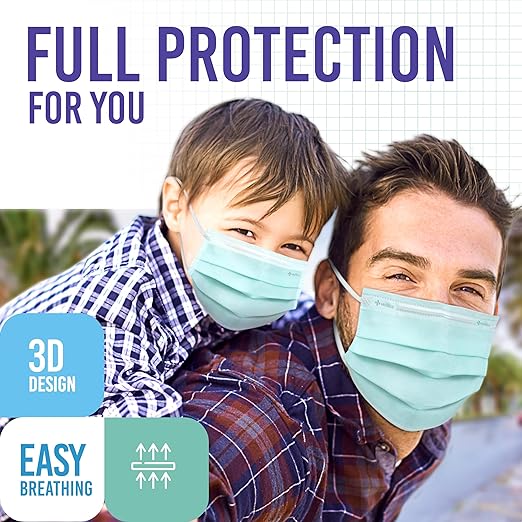 Medtecs Kids Face Mask Disposable - 2 Sizes Option (Child/Youth) 50 PCs - Comfy 3-Ply Breathable Children Masks, The Better Choice - Youth | Green