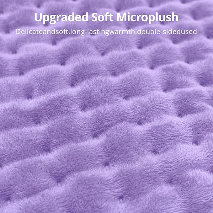 Heating Pad for Back Pain Relief, Mothers Day Gifts, 17" X 33" XXX-Large Heating Pads for Period Cramps, Electric Heating Pad XL with 6 Heating Settings,Moist Dry Heat, Auto-Off, Light Purple