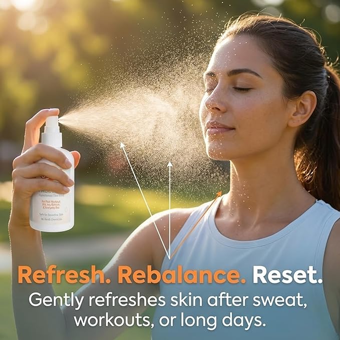 Sweat Reset Face Mist, 8 oz – Clarifying Hypochlorous Facial Spray for Acne-Prone, Oily & Sensitive Skin, Post Workout Cooling Mist for Clear-Looking Skin
