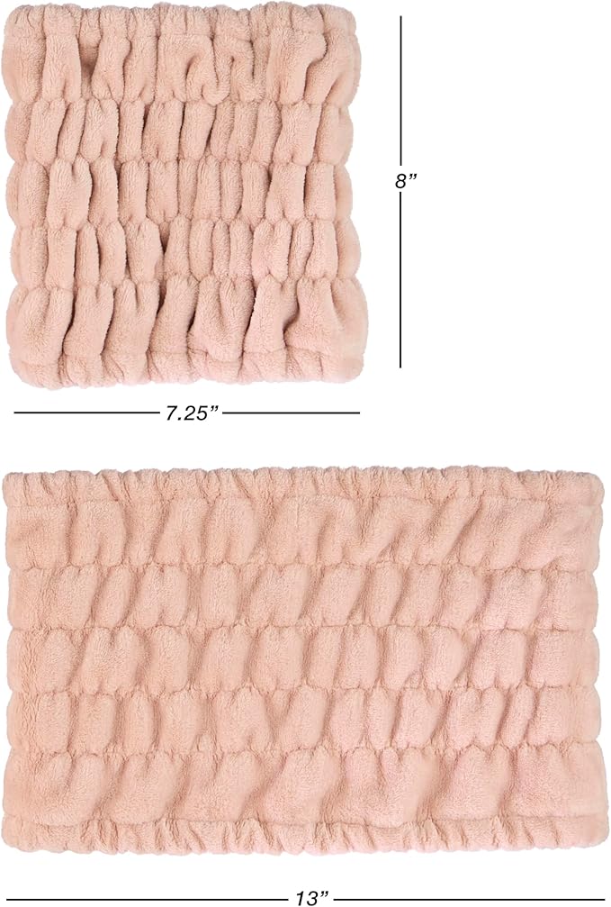 Expressions Extra Wide Spa Headwrap - 1pc Extra Comfort Spa Hair Band, Tan, Microfiber, Hairband, Women - Adult