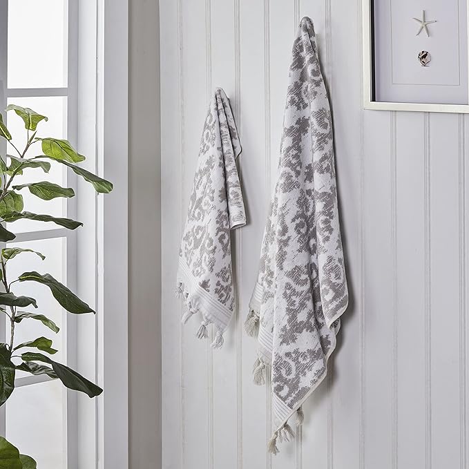 SKL Home Mirage Fringe 100% Turkish Cotton Bath Towel, Taupe 54.00" x 28.00"
