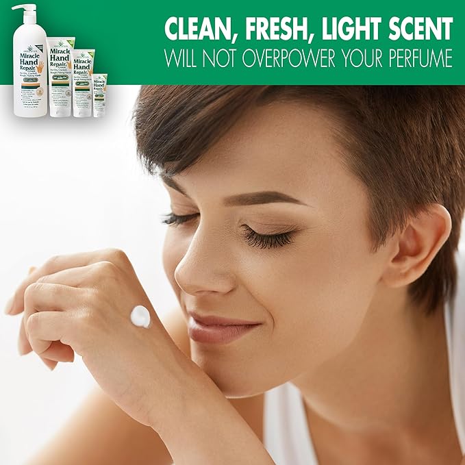 Miracle Hand Repair Cream for Dry Cracked Hands 8 oz Best Healing Hand Cream with 60% Aloe Vera - Non-Greasy Moisturizer for Working Hands - Fast Absorbing Lotion for Extremely Dry Skin