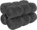 American Soft Linen Luxury Washcloths for Bathroom, 600 GSM 100% Cotton 4 Piece Turkish Wash Cloth Set, 13x13 in Soft Rags for Body and Face, Dark Gray Washcloths