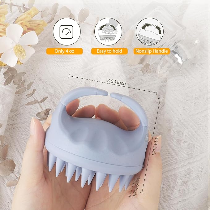 Sndyi 2 PCS Scalp Massager Shampoo Brush, Scalp Scrubber with Soft Silicone Bristles, Scalp Exfoliator for Dandruff Removal, Scalp Massager for Hair Growth, Wet Dry Hair Brush for Scalp Care