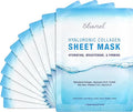 Ebanel 10 Pack Collagen Face Mask with Hyaluronic Acid, Vitamin C, Peptide, Aloe, Instant Brightening Hydrating Face Masks Skincare Korean Sheet Mask, Skin Firming, Lifting Anti Aging Facial Masks