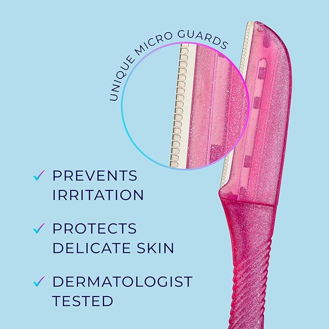 Schick Hydro Silk Touch-Up Dermaplaning Tool with Precision Eyebrow Cover, 9ct | Dermaplane Razor, Face Razors for Women, Peach Fuzz Remover | Beauty Stocking Stuffer