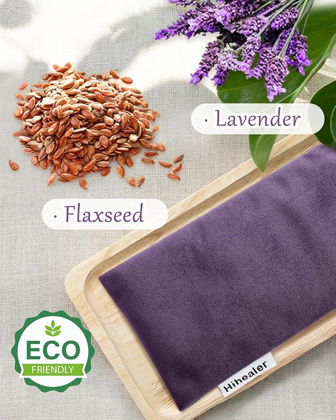 Mothers Day Gifts for Mom, Weighted Eye Mask for Sleep, Yoga, Meditation, Lavender Eye Pillow Heated for Headache, Sinus, Dry Eyes Relief, Moist Heat Mask Purple Relaxation Gifts for Women (Purple)