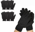6Pairs Exfoliating Gloves - Premium Black Scrub Wash Mitt for Bath or Shower - Luxury Spa Exfoliation Accessories for Beauty Spa Massage, Suitable for Men and Women