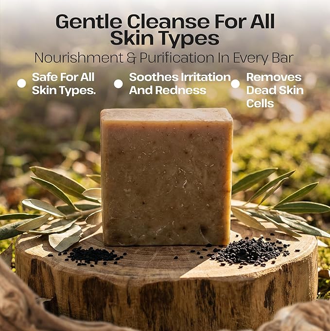 Dr. Ancient Black Seed Soap Bar – Organic, Natural, Vegan Handmade Soap with Black Seed Oil for Deep Cleansing and Hydration, Chemical-Free and Eco-Friendly, Suitable for All Skin Types