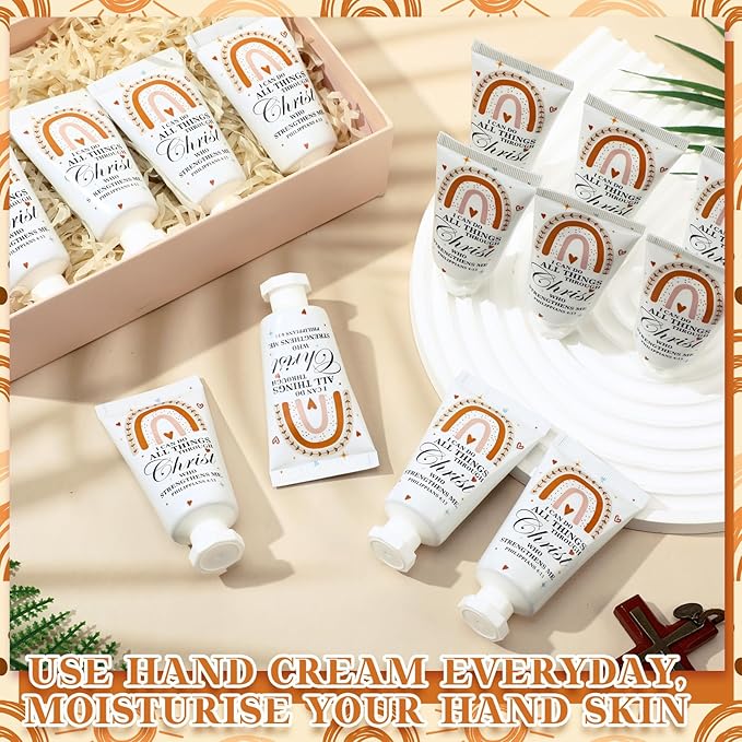 50 Pack Christian Hand Lotion Bulk Gifts for Women Mother's Day Gifts Bible Mini Travel Hand Lotion for Women Church Appreciation(Boho)