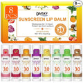 DMSKY SPF 30 Lip Balm 8 Pack, Clear Lip Sunscreen No White Cast, Broad Spectrum Sunblock for Lips with Vitamin E & Coconut Oil - Beach Essentials & Travel Size