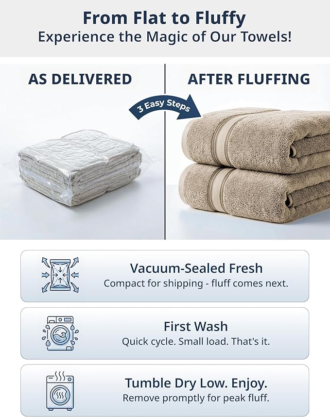 LANE LINEN 100% Cotton Bath Towels Set of 4 (28"x54") - Zero Twist, Cotton Bathroom Towel Sets - Quick Dry, Highly Soft & Absorbent Large Shower Towels for Bathroom - Sustainabaly Produced - Taupe