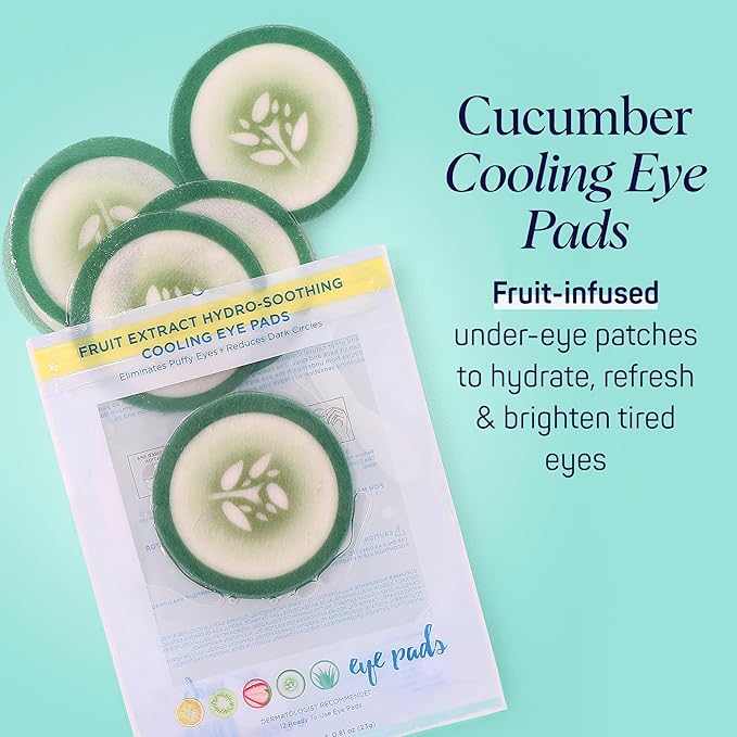 SpaLife Cooling Cucumber Eye Pads | Mothers Day Gifts & Korean Dark Circles & Puffy Eyes Treatment | Nourishing Cucumber Eye Pads | Eye Mask for Puffy Eyes Daily Depuffing Eye Patches | 4 Packs of 12