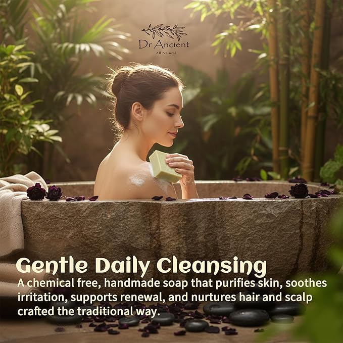 Dr.Ancient Black Rose Soap Bar, Organic Soap Bars Handcrafted the Traditional Way, Natural Chemical-Free, Vegan, Used for Face Wash, Body Wash, and Hand Cleansing, Deep Cleansing & Refreshing Care
