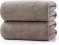 Lumimi Towels 2 Piece Soft Microfiber Bath Towel Set Salon Gym Yoga Travel Super Absorbent Lightweight Quick Dry and Durable, 55" L x 27" W, 2 Pack Elegant Grey Brown