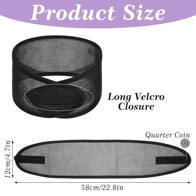 CIATBYYJ 4Pcs Mesh Hair Wraps, Thicker Soft Head Wraps for Black Women, Adjustable Stretchable Wrap Cap for Women Long Short Hair, Non-slip Washable Mesh Hairs Wrap for Makeup Washing Sleeping Spa