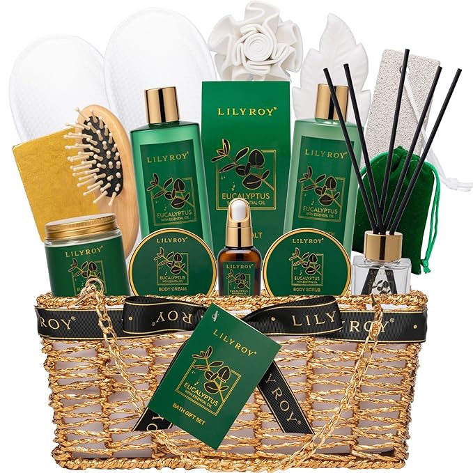 18-Piece Mother's Day Gift Basket for Mom, Gifts for Women - Spa Gift Basket for Women, Bath and Body Spa Kit for Men | Gift for Valentines Day Fathers Day Birthday Christmas Gifts Great for Holidays