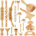 16-in-1 Wood Therapy Massage Tools Set Maderoterapia Kit Therapy Tools for Body Sculpting Muscle Pain Relief Lymphatic Drainage Women Face Wood Roller Fascia Massage