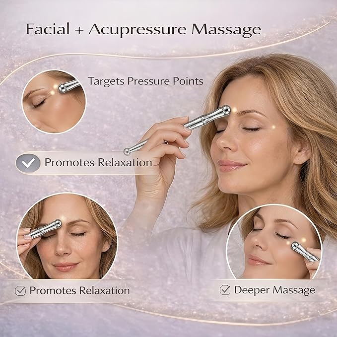 Stainless Steel Gua Sha Facial Tools Set with Acupressure Pen, Facial Massage Tool for Face & Neck, Lymphatic Drainage & Face Sculpting, Metal Gua Sha Kit with Gift Pouch