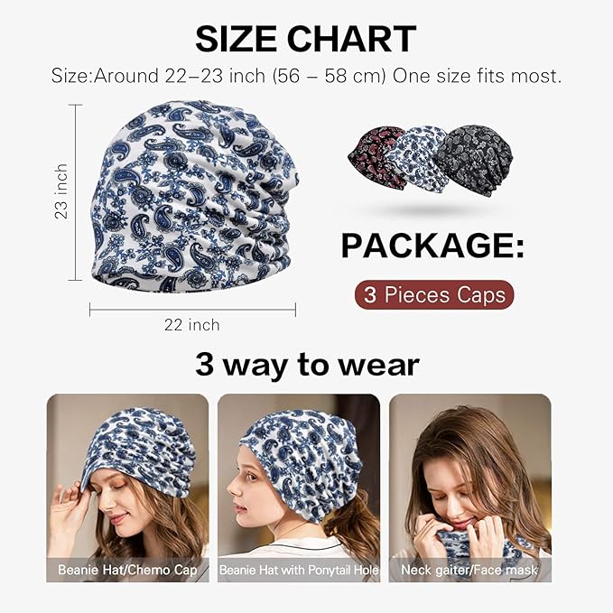 Women's Summer Beanie for Men Hat Boho Hats Adult Dwarf Hats Chemo Cap Cancer Headwear Caps Baggy Skull Sleep Cap Nightcap