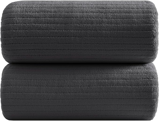 YTYC 39x78 Bath Sheets Extra Large Bath Towels for Adults Super Soft Absorbent Microfiber Oversized Bathroom Towels - Charcoal Grey,2 PCS