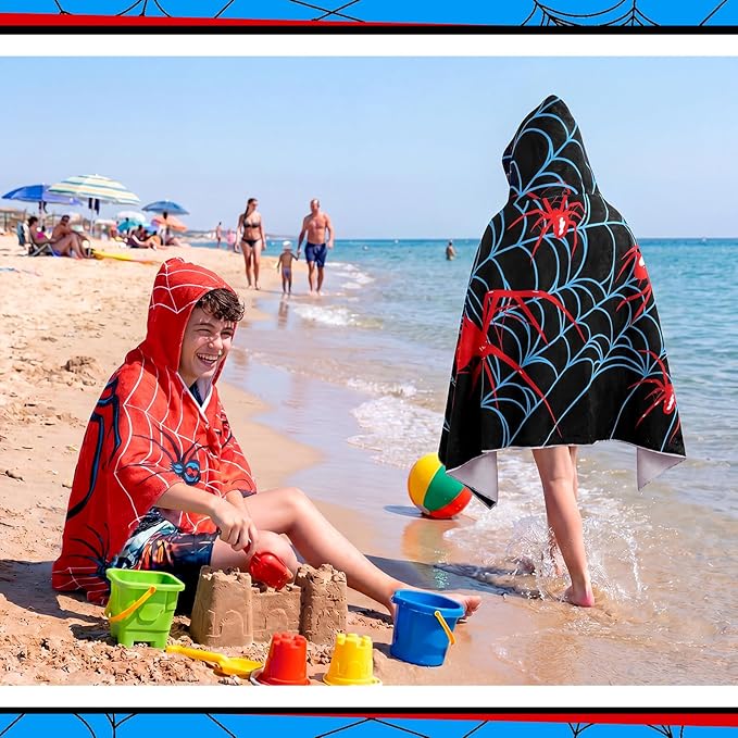 Peryiter 2 Pcs Spider Beach Towel Quick Dry Towels Swimming Bath Shower Pool Travel Trips Vacations Absorbent Soft Beach Blanket(Bright Spider, 50 x 30 Inches)