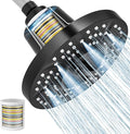 SR SUN RISE Filtered Shower Head with Filters, 20-Stage Shower Head Filter for Hard Water, High Pressure Showerhead with Easy-Replace Cartridge to Remove Chlorine & Heavy Metals (7-Inch, Black)