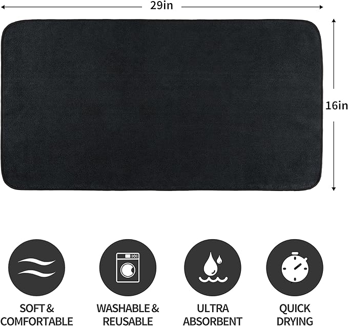 MICROFI New Microfiber Hair Drying Salon Towels, 16 x 29 inches, 4 Pack, Quick Dry, Lint Free 340 GSM (Black)
