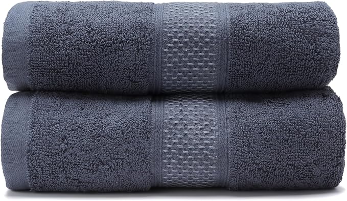 Fluffy Cotton Bath Towels Set650GSM,2-Piece Set, Thickened and Enlarged(31.5x63 inches),Super Absorbent,Soft,Suitable for Hotel, Bathroom, Swimming Pool, SPA,Gift(Dark Grey)