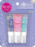 eos Holiday 24H Moisture Mini Super Balm Set, Peppermint Twist, Milk & Cookies, Marshmallow Fluff, Limited Edition Lip Care, Stocking Stuffers, 0.24 fl oz, 3-pack