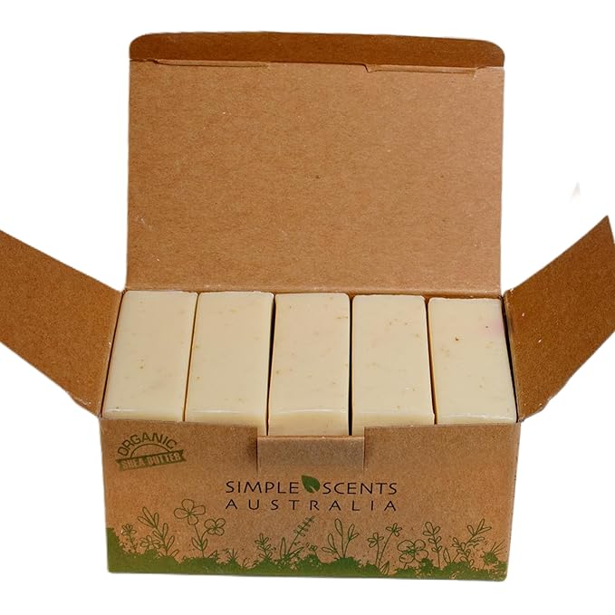Simple Scents Australia Almond Scented Natural Soap Bars (5 Bars), 3.5oz Moisturizing French Triple Milled Soap Bars Enriched with Shea Butter - Pure Plant Oil Bath & Body
