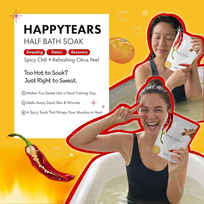 Happy Tears Bath Soak, Made in Korea, Sweat & Detox with Chili Pepper, 7.05 oz, 1-Pack