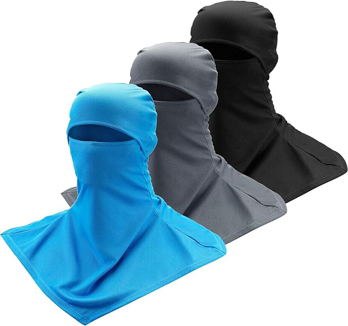 SATINIOR 3 Piece Balaclava Face Cover Sun Protection Neck Cover Summer Balaclava Motorcycle Face Mask for Men Women