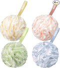 AmazerBath Loofah Sponge 60g/Piece, Exfoliating Bath Sponge Body Scrubber - Loofa Set of 4 - Cotton Candy Quartet