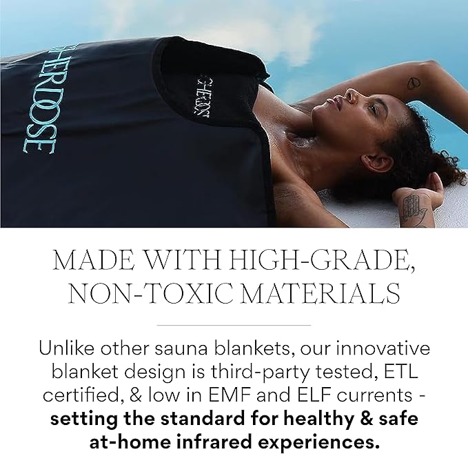 HigherDOSE Far Infrared Sauna Blanket - Full-Body Detox Wrap for Muscle Recovery, Glowing Skin, and Deep Relaxation - Personal and Portable Sauna for Home Spa Experience