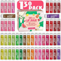 130 Pack Natural Lip Balm Bulk with Vitamin E and Coconut Oil Valentine's Choice Gift - Moisturizing, Soothing, and Repairing Dry and Chapped Lips - 10 Flavors, Valentine's Gifts