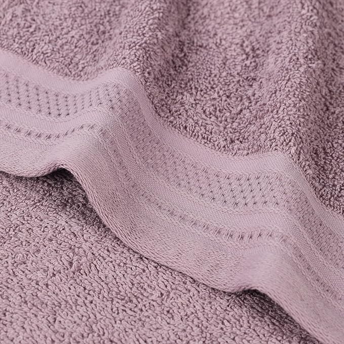 Superior Honeycomb Cotton Medium Weight Towels, for Bathroom, Shower, Spa, Pool, Quick Dry, Adults, Home Essentials, Textured Waffle Border, Oversized Large Towels, Bath Sheets, Set of 2, Sea Fog